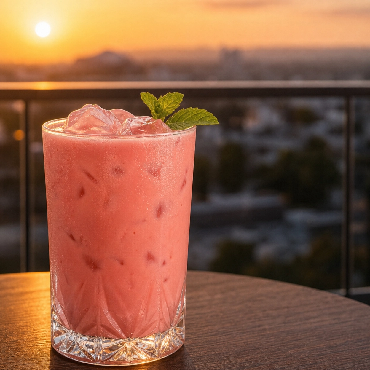Suco Natural Copo com Leite Vermelho